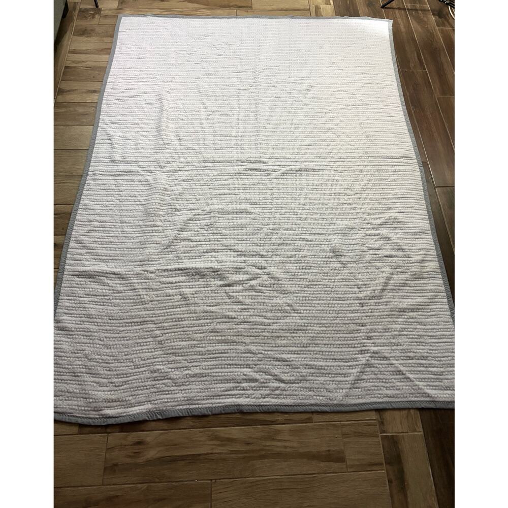 Stewart House Collection by Fieldcrest Twin Blanket Gray Textured Made USA 64x86